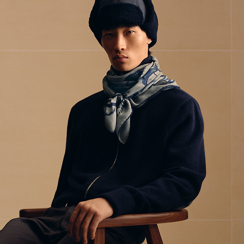 Ronds de Marche scarf 100 - Blue | Hermès USA